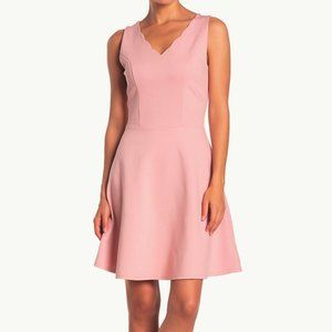 THREADS & STATES Scallop V-Neck Fit & Flare Dress
